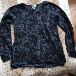 Blue and Navy Floral Sweater